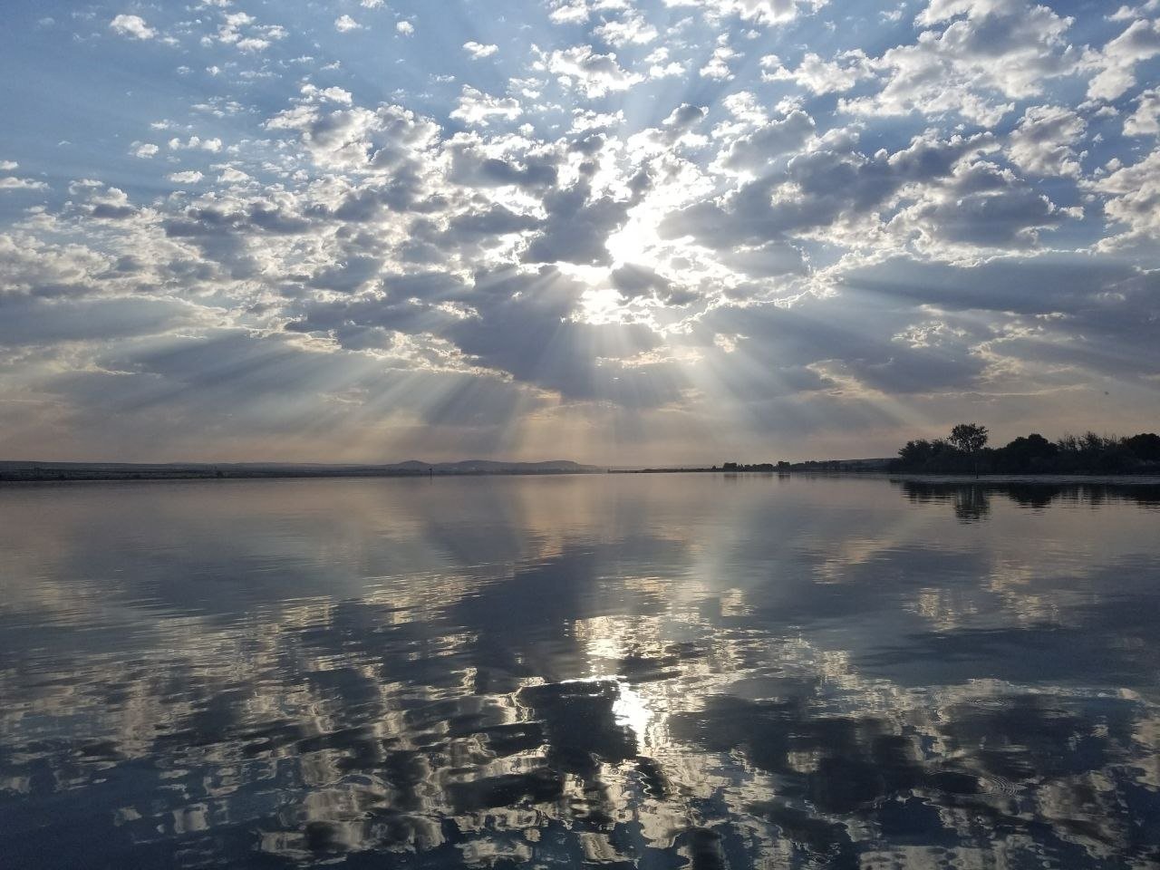Sunlight and clouds over the Columbia River